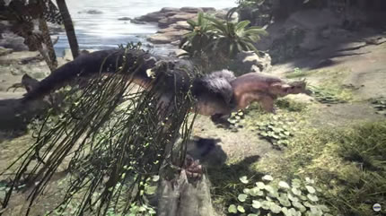 ツタに絡まって拘束されたモンスターの画像