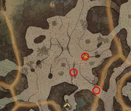大蟻塚の荒地エリア6には痕跡ポイントが4箇所ある